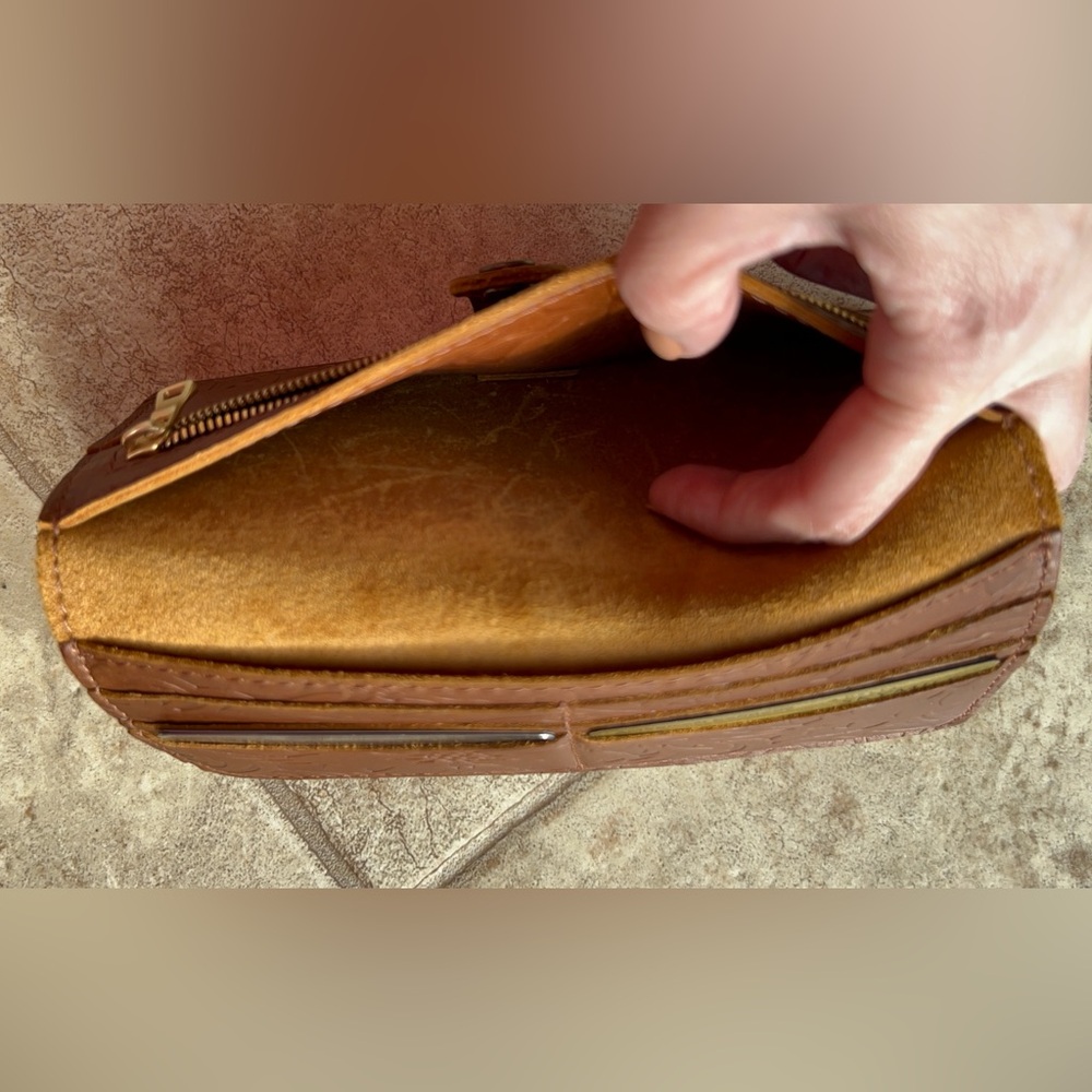 Portland Leather Goods Embossed Brown Wallet - Picture 10 of 14